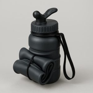 11 Foldable Sports Water Bottle with Quick Release Valve and Carry Strap