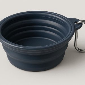 14 Collapsible Silicone Dog Water Bowl with Carabiner for Pet Travel
