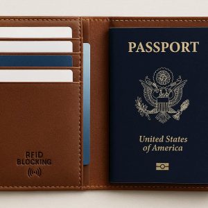17 RFID Blocking Leather Passport Holder with Card Slots for International Travel