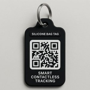 Silicone Bag Tag with QR Code for Smart Contactless Tracking