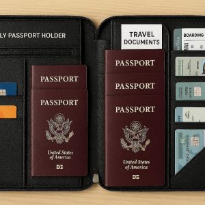 20 Family Passport Holder with Multiple Compartments for Group Travel