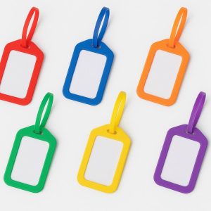 7 Budget Friendly Plastic Luggage Tag Set of 6 with Bright Colors