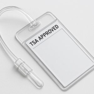 TSA Approved Clear Plastic Luggage Tag with Locking Strap