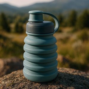 9 Collapsible Silicone Water Bottle with Leak Proof Lid for Outdoor Adventures